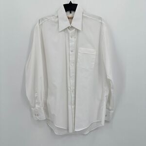 Vtg‎ Mervyns Shirt Mens Size 16 White Button Up Retro Single Stitch Rockabilly